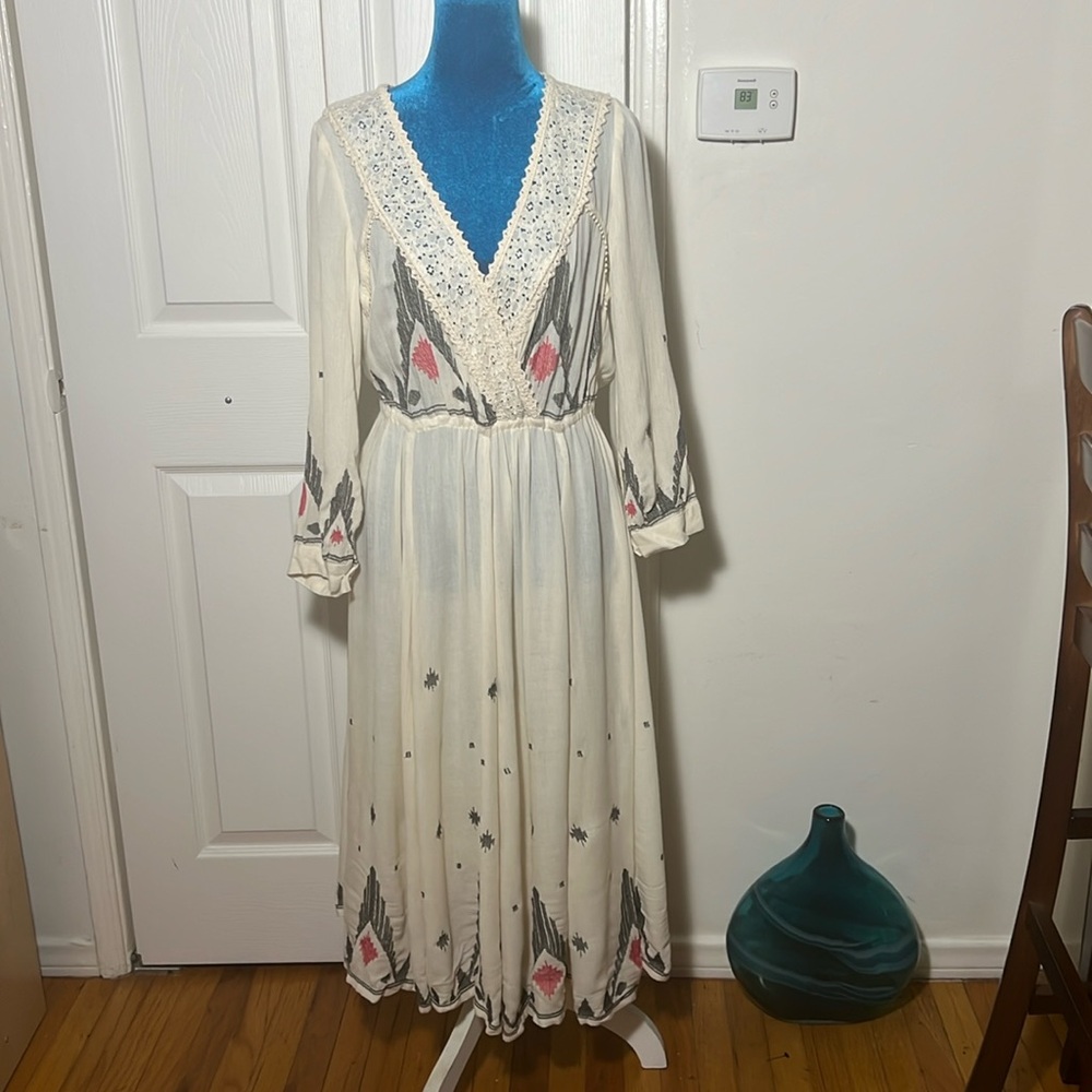 Free People New Romantics Spendor in The Grass Boho Dress Small - Picture 1 of 6